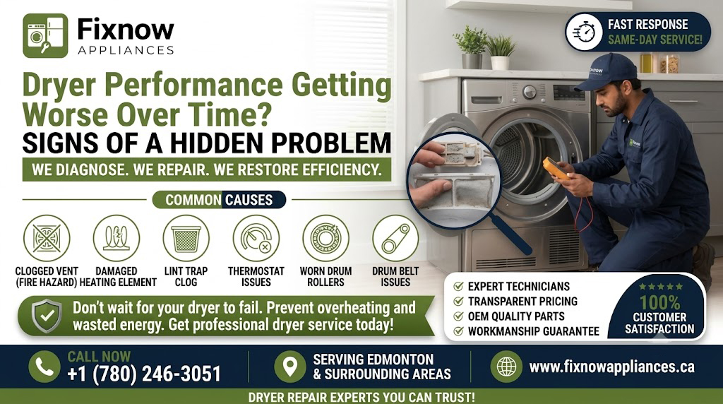 Dryer Performance Getting Worse Over Time? Signs of a Hidden Problem | FixNow Appliances